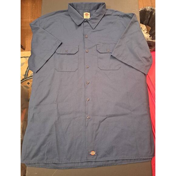 3XL Dickies Men's Navy Blue Short Sleeve Work Shirt - Picture 5 of 8